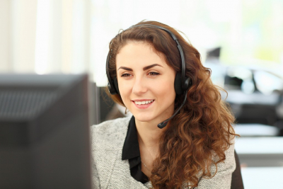 smiling customer support agent